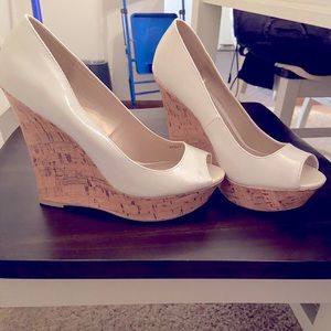 White Charlotte Russe Wedges